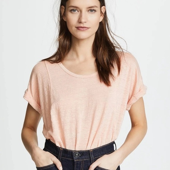 Rag & Bone Tops Rag & Bone Blush Linen Lottie Tee - Picture 4 of 10